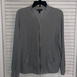 TORRID Gray Zipper Front Sweatshirt Jacket, Torrid Size 1 (12/14)